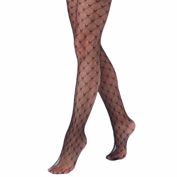 Forever 21 Accessories - Hearts Fishnet Tights